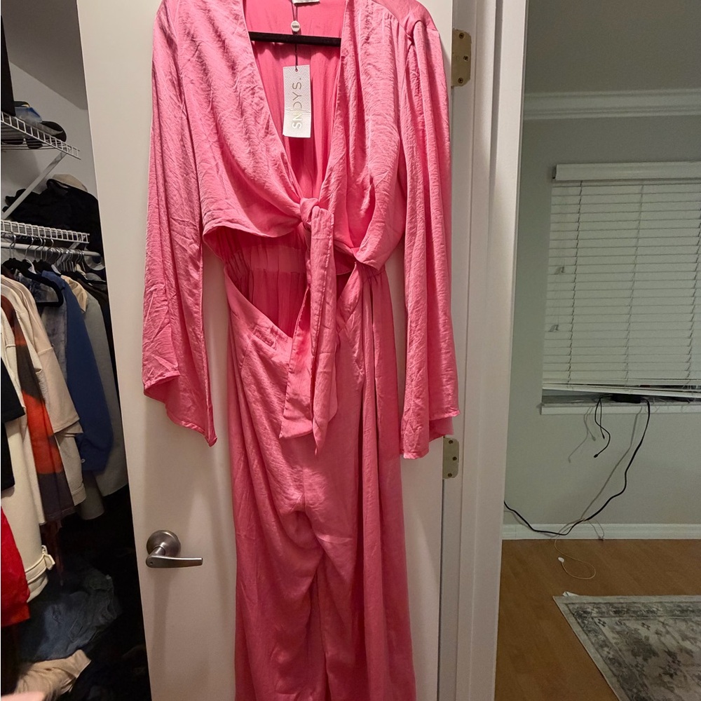 Elegant Pink Women's Jumpsuit Robe
